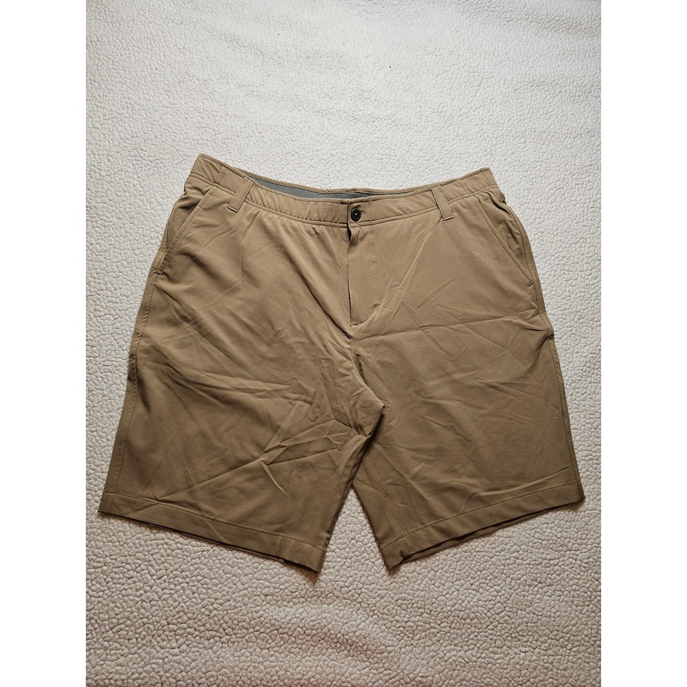 Arctic Cool Mens Tan Khaki Instant Cooling Performance Golf Shorts Size 38
